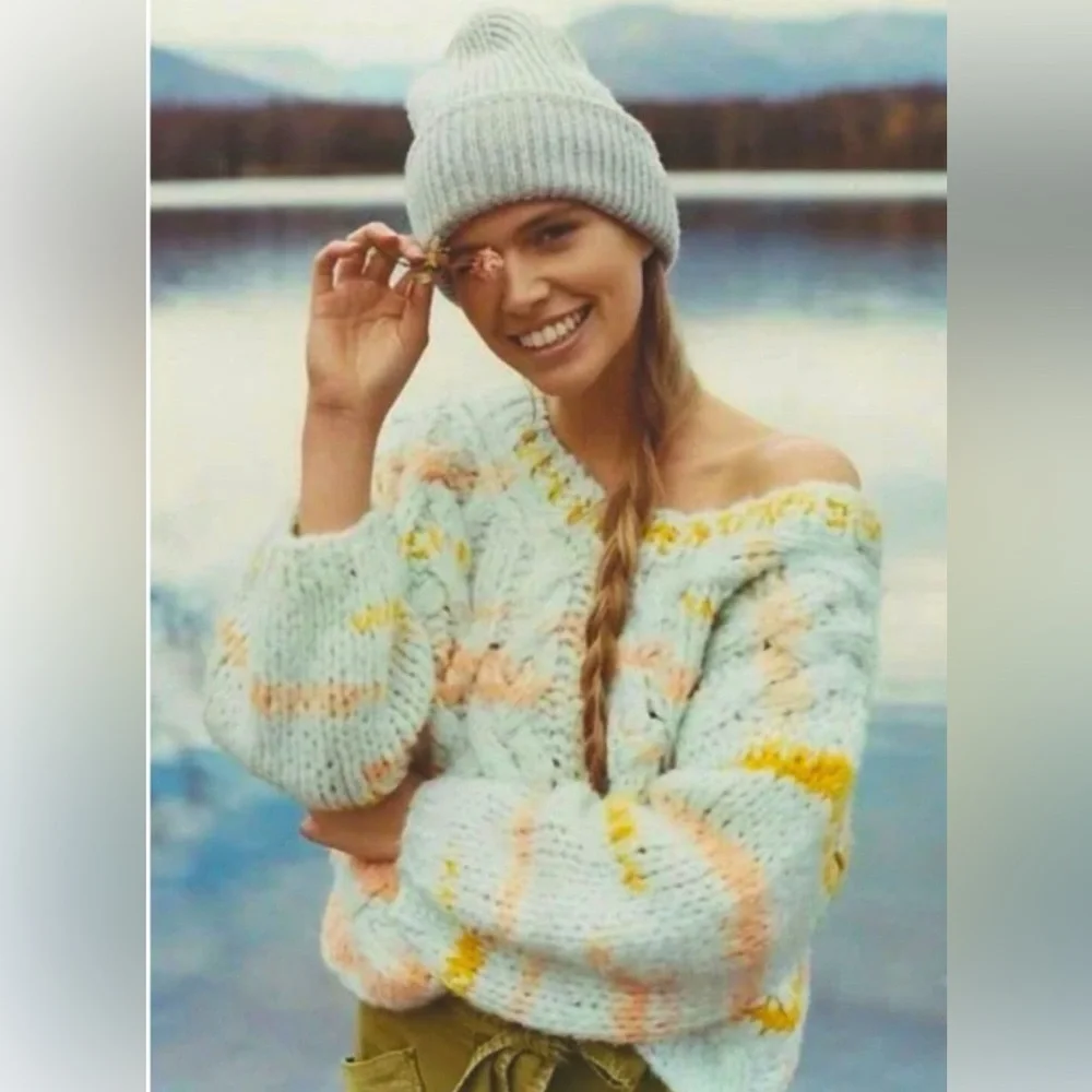 Anthropologie Oversized Jojo Cable-Knit Sweater
